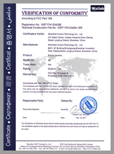 FCC certification of electric scooter