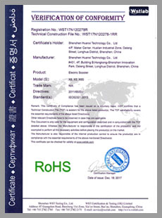 Rohs certification of electric scooter